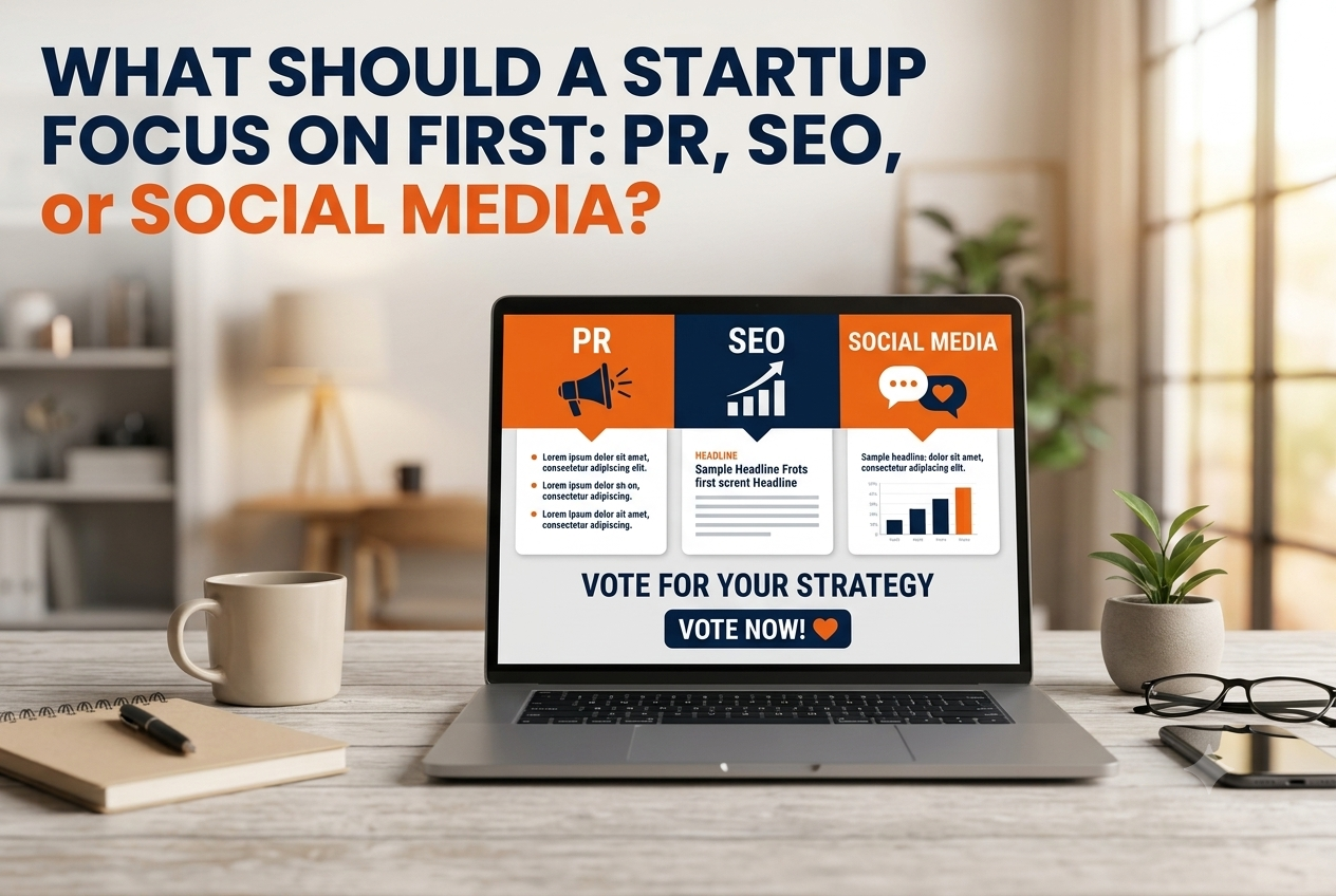 What Should a Startup Focus on First: PR, SEO or Social Media?