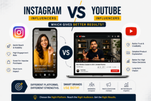 Instagram vs YouTube influencers comparison for brands by an Influencer Marketing Agency in Mumbai