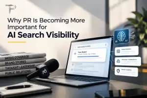 PR and AI search visibility showing how public relations builds brand credibility