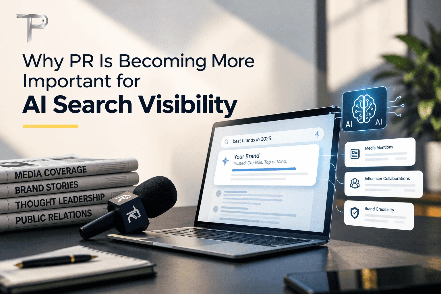 PR and AI search visibility showing how public relations builds brand credibility